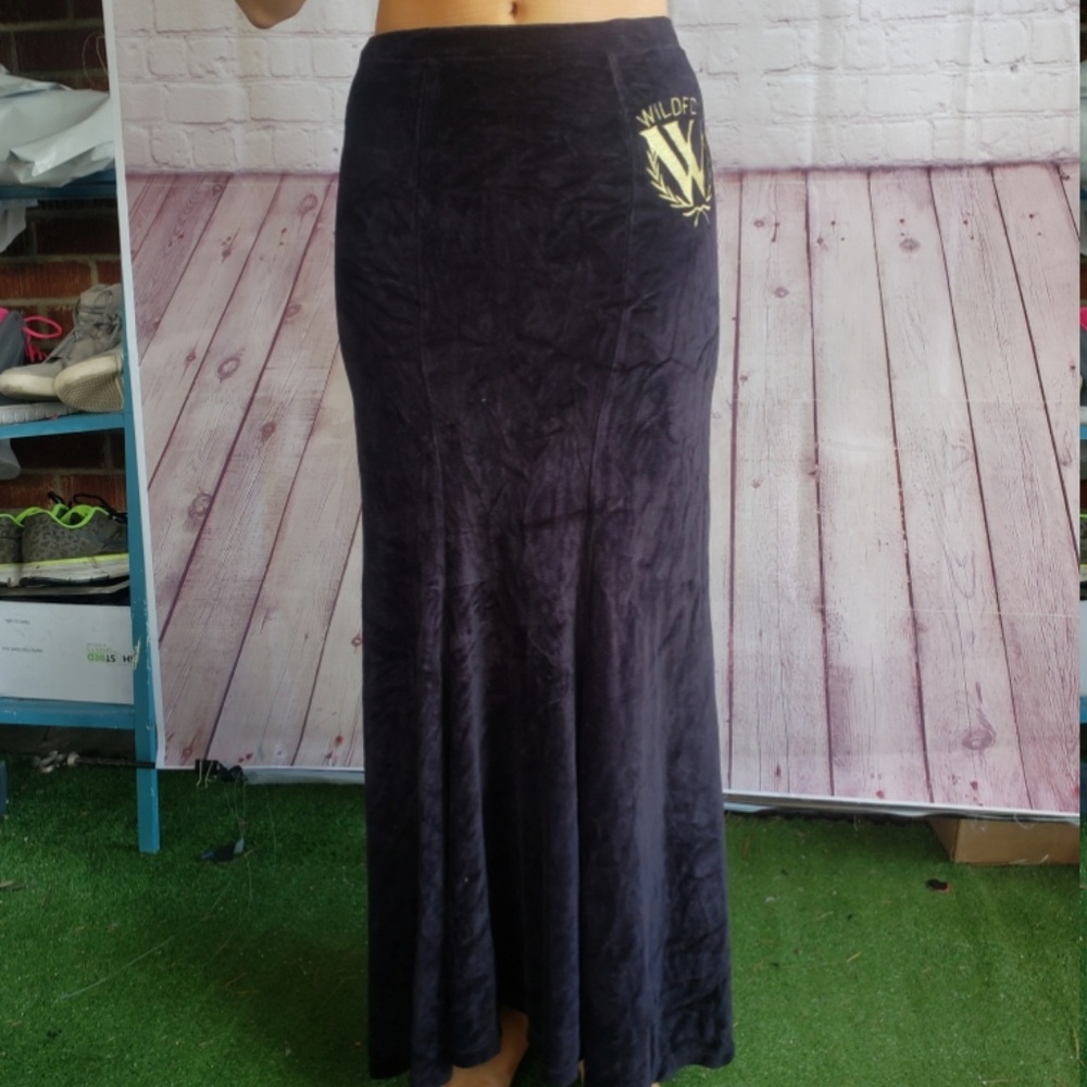 Wilfox White Label Black Velvet Skirt Sz SWilfox W